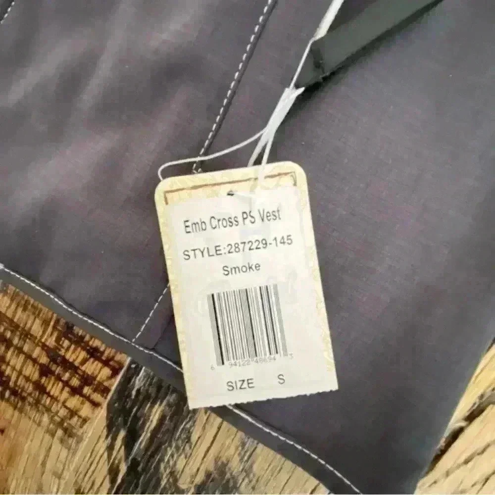 Cowgirl Hardware Women’s Black Vest Silver Sparkle Cross NWT Size: S